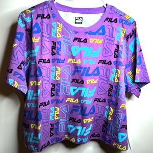 Crop top FILA purple, teal  Size XL